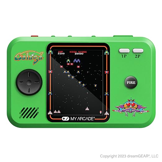 My Arcade Galaga Pocket Player Bundle: Officially Licensed, Portable Gaming Console, Travel Case, Screen Protector Included