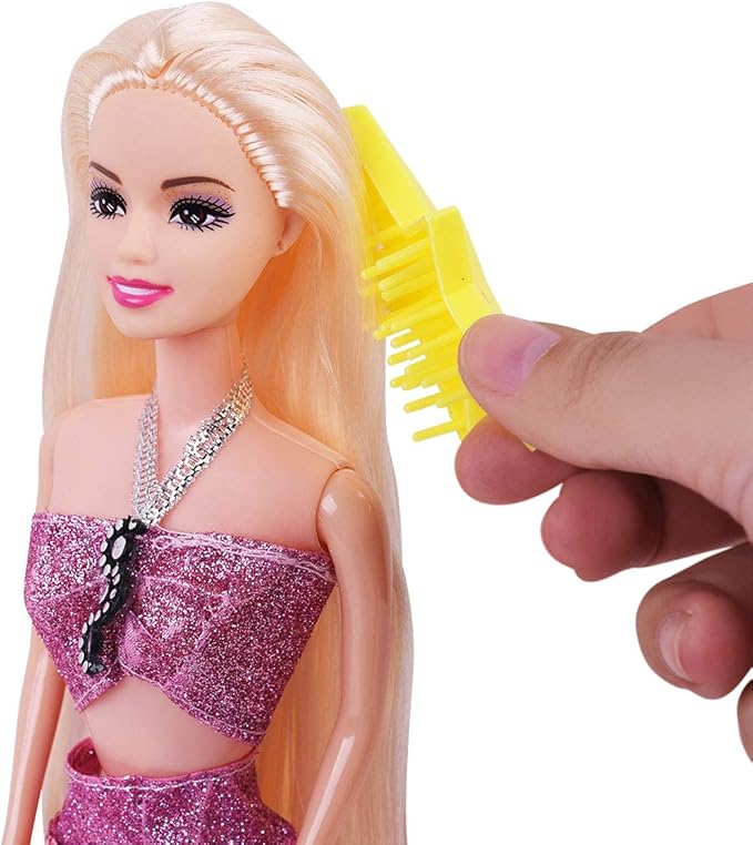 MIOKIDZFUN Princess Mermaid Dolls Playset, 12" Fashion Dress Doll with 4" Little Mermaid Seahorse Figurine and Accessories,Mermaid Toys Gifts for Girls Aged 3 4 5 6 7 8