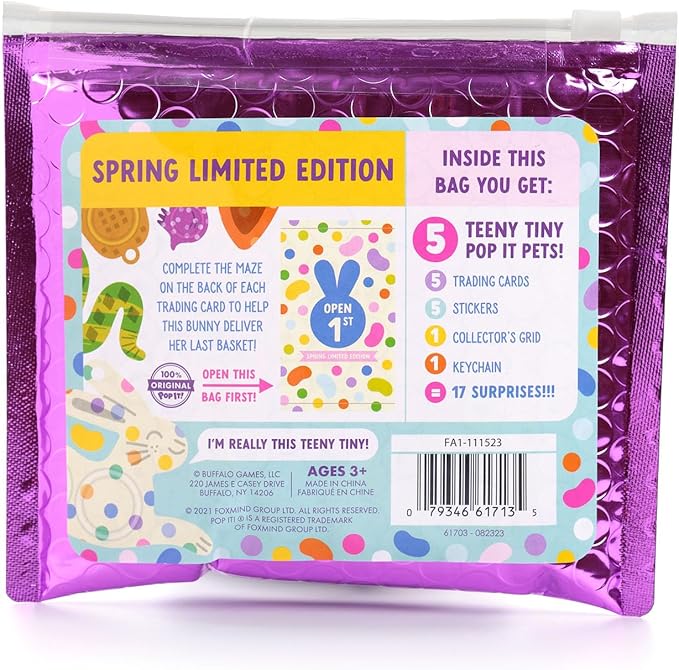 Pop It! Pets - Spring Limited Edition - Season 2 | Mystery Pets Collectible | 5 Exclusive Pets in Limited Edition Pouch | 17 Surprises in Total
