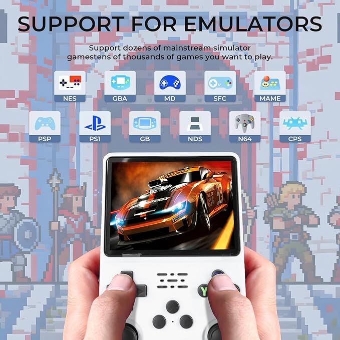 R36s Pro Retro Handheld Game Console, 3.5in IPS , 128GB Preloaded with 40000+Classic Games, Portable Game Console,30 +Game Emulator, Linux System,3500mah Rechargeable Battery