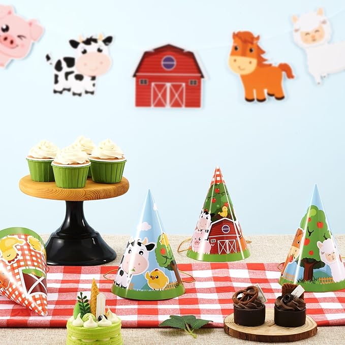 WERNNSAI Birthday Party Hats - 12 Pcs Birthday Party Supplies Cone Hat Headbands Colorful Paper Party Hats for Kids