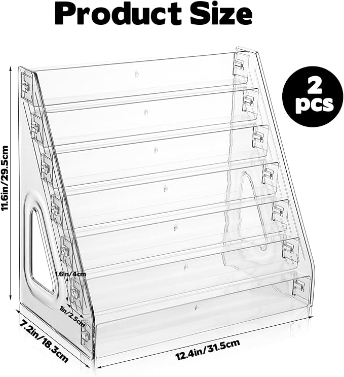 2 PCS Clear Acrylic Display Case for Collectibles 7 Layer Mini Action Storage Organizer Figure Display Case Box Tiered Minifigure Display Cabinet Figurine Display Shelf Fit for Funko Pop Mini Toys