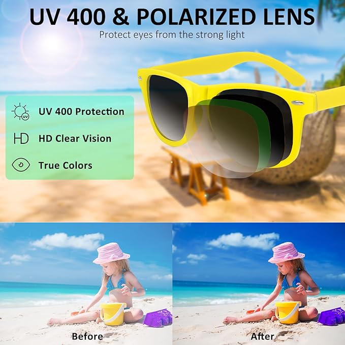 50 Pack 10 Color Neon Sunglasses Party Favors Bulk,80’s Retro Style Perfect Colorful Novelty Sun glasses Set for Birthday Party Supplies,Beach,Pool Party Favors,Goody Bag Favors for Kids Adults