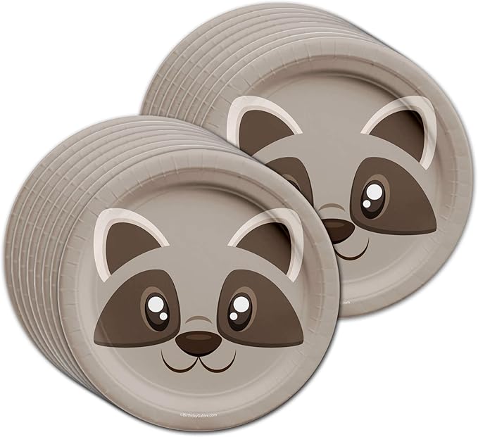 Raccoon Birthday Party Supplies Set Plates Napkins Cups Tableware Kit for 16