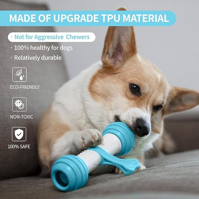 PETGEEK Interactive Dog Toys, Motion Activated Electronic Dog Toy Interactive Dog Bone Toys for Medium Large Dogs, USB Rechargeable Automatic Dog Toy for Boredom and Stimulating (Blue)