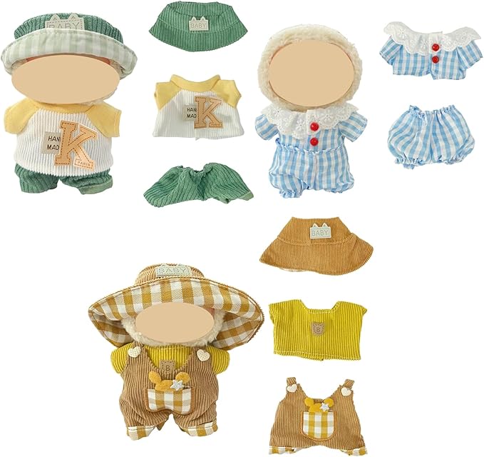 Clothes for Doll, 6 Pack Doll Outfits for 17cm Doll, Perfect for Play and Display, Accessories for Doll's Collectors, (No Dolls) (Set 4)