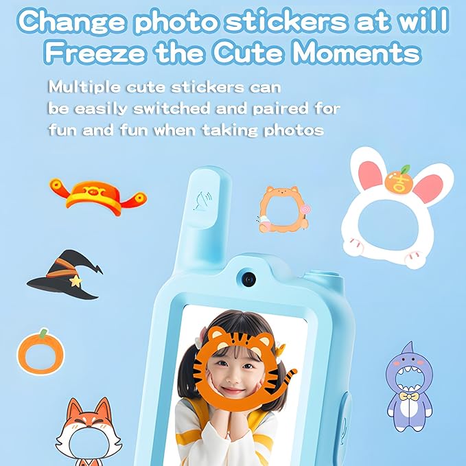Upgraded Video Walkie Talkies for Kids Ages 3–10, Kids Walkie Talkies 2 Pack with with Micro Chat and Games, Interactive Video and Long Range, Rechargeable Outdoor Camping Gift for Boys & Girls