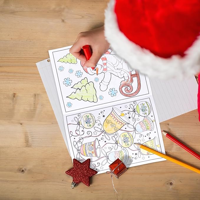 90shine 54Pcs Christmas Coloring Books for Kids Bulk: Xmas Stockings Goodie Bags Stuffers Winter Party Favors Gifts Holiday Class Activity Supplies