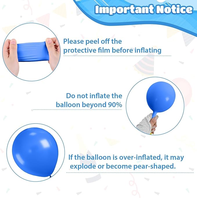 Ocean Balloons, 12 Inch Dark Light Blue Teal Clear Pearl Transparent Metallic Latex Balloons for Boys Girls Ocean Themed Party Decorations Sea Theme Pool Party Baby Shower Beach Backdrop Supplies
