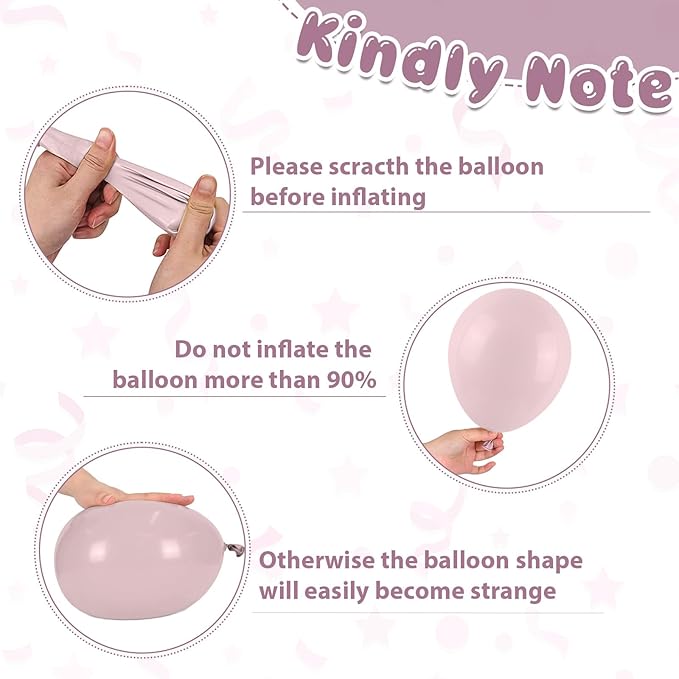 Pink and Purple Balloons, 50PCS 12Inch Dusty Purple Lavender Pastel Macaron Pink Sand White Balloon Boho Balloon for Girls Birthday Baby Shower Wedding Boho Bridal Shower Decorations