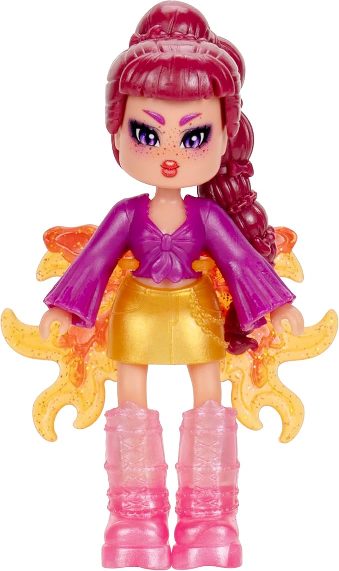 3” Fire Mermaid Fashion Doll - 1 Figure with 9 Fashion Accessories - Virtual Item Code Included - Series 3 - Ages 5+