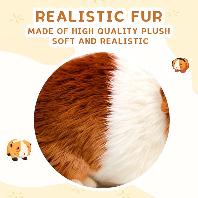 Guinea Pig Stuffed Animal, Cute Guinea Pig Plush for Kids, Realistic Stuffed Animals Small Live Animals Toys for Boys Girls Children's Christmas Birthday Gifts(Multicolor)