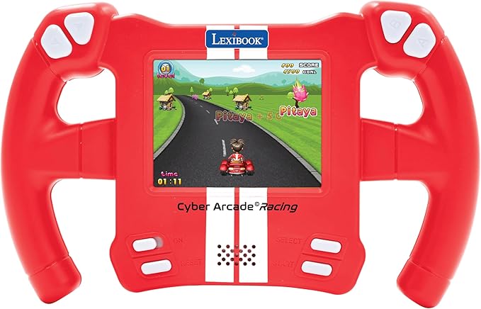 Lexibook, Cyber Arcade Racing, Motion Sensor Console, 30 Racing, Action & Thinking Games, Tilt Control, JL3150, Red