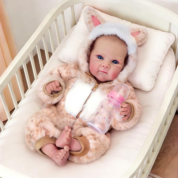Realistic Reborn Baby Dolls-18 Inch Realistic Baby Doll Girls Soft Cloth Body Reborn Baby with Gift Box for Kids Age 3+