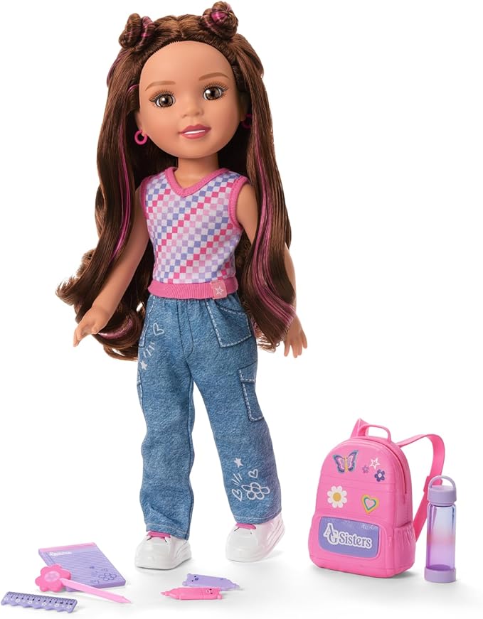 American Girl, AG Sisters School Style Fashion Set, Doll Clothes, for 14.5-inch Dolls, 10 pcs, for Ages 4+