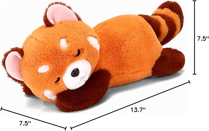 Red Panda Stuffed Animal Pillow - Cute Plush Toy Plushie Christmas Valentine's Day Gift for Girlfriend Kids Birthday - 13.7" Panda Pillow