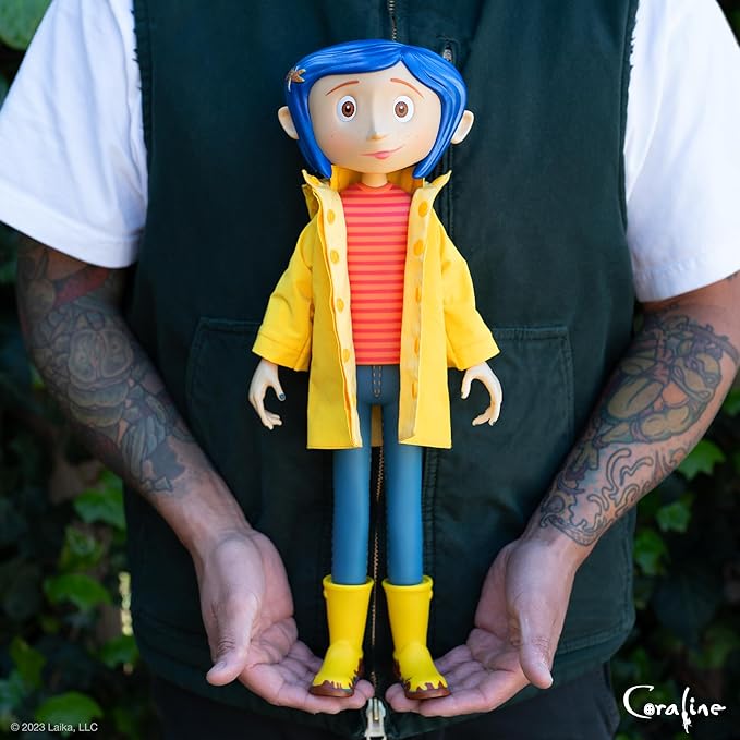 Super7 Supersize Coraline - 16" Coraline Action Figure with Fabric Clothing Classic Movie Collectibles and Retro Toys