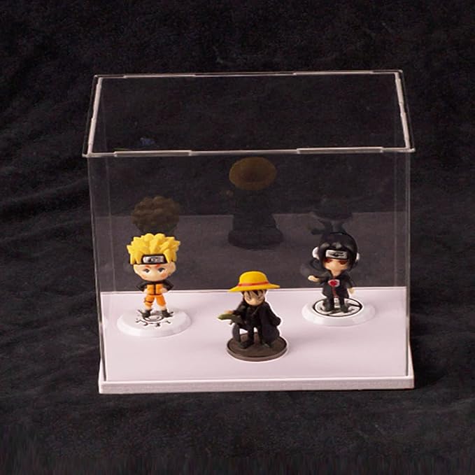 Openable Clear Acrylic Display Case-Assemble Countertop Box with White Base,Dustproof Protection Showcase for Action Figures Toys Collectibles (45x30x30cm/18x12x12inch)