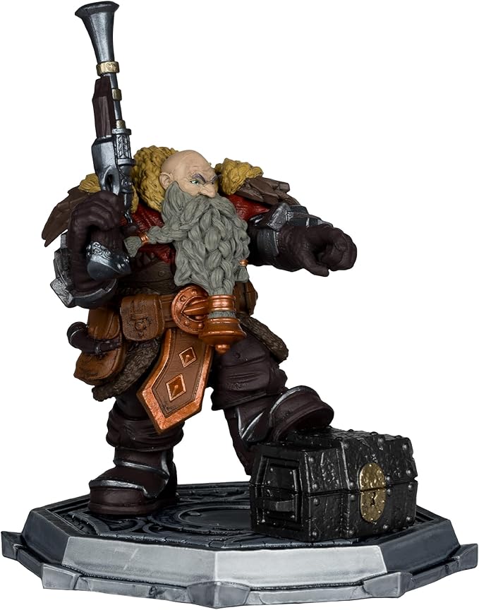 McFarlane Toys - World of Warcraft Dwarf Hunter: Beastmaster & Marksman and Pandaren: Monk & Rogue 1:12 Scale Posed Figure Deluxe 2pk Gold Label