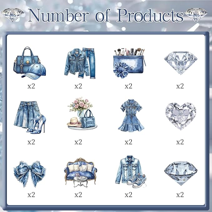 Denim and Diamonds Party Decorations - 24PCS Denim and Diamonds Cupcake Toppers Birthday Decoration Jacket Jeans Cupcake Picks Decor Baby Shower Supplies