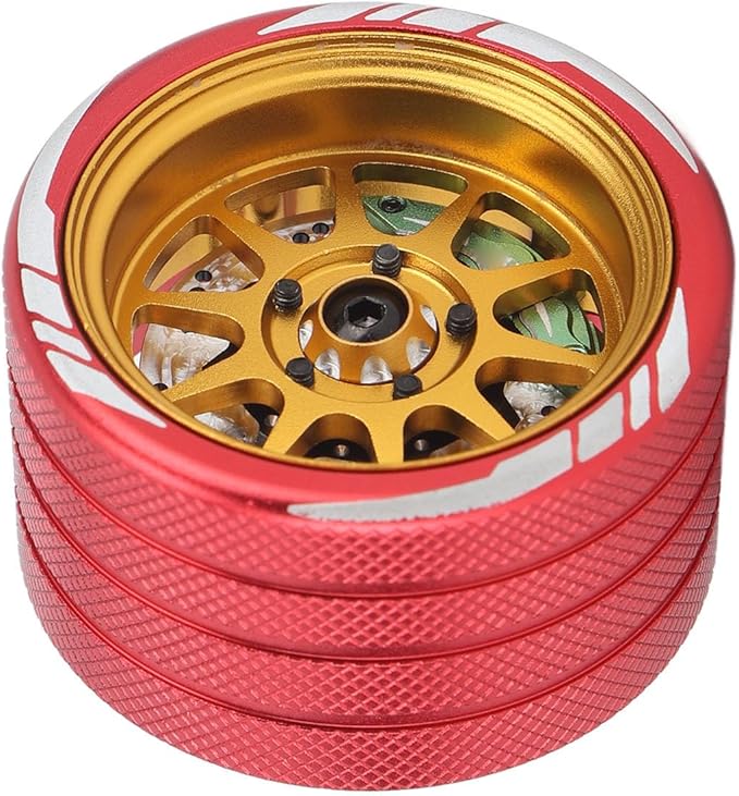 Acouto Lightweight Aluminum Alloy Remote Control Handwheel with Simulation Disc for NB4 RC Car - Enhance Performance & (D Type)