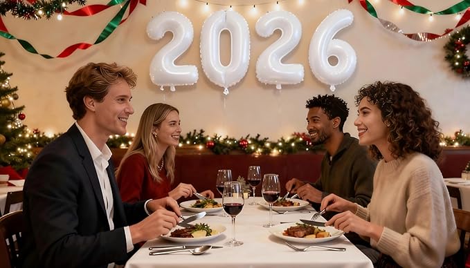 White 2026 Number Balloon, 40 Inch 2026 New Years Decorations, 2026 Balloons Numbers for New Years Eve Party Supplies,Graduation Parties