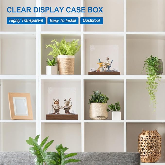 MECCANIXITY Acrylic Display Case, 8"x6"x4" Clear Display Box Assemble Dustproof Storage Organizer Showcase for Collectibles Action Figures