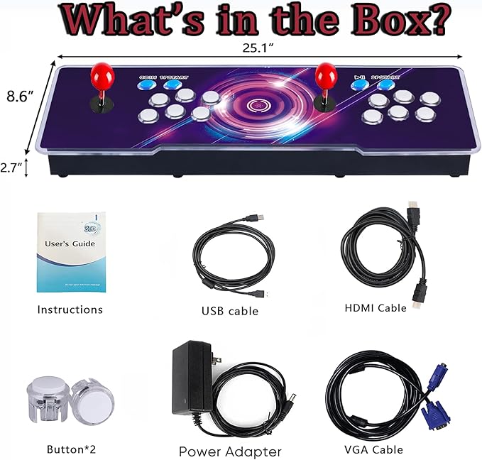 RegiisJoy 32000 Pandoras Box 78S Retro Arcade Game Console, 4 Player 3D Magical Modified Game, Search Save Delete Cheat Function, Favorite List, One-Button Combo, 128G TF, 12-Grid Classification