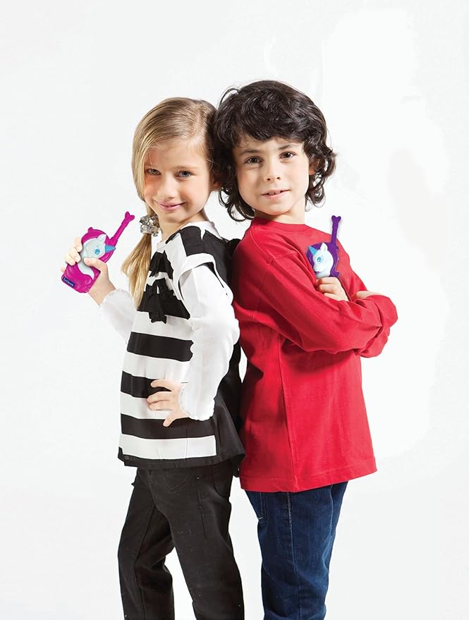 Lexibook, Unicorn, 3D Unicorn Walkie-Talkies, 550 Yards Range, 2 Communication Channels, Belt Clip, Pink/Purple, TW18UNI