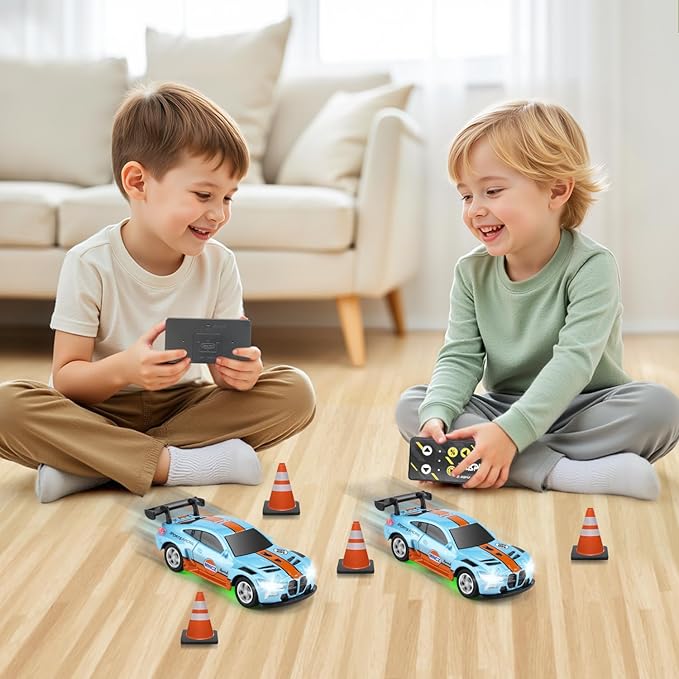 SASBSC Mini RC Toy Cars for Boys Kids Adults, 2.4GHz APP Remote Control Car with Lights and 3 Speed Modes, 1/64 Race Toy Car Rechargeable for Boys Ages 5-7 8-12,Birthday Gifts for Kids