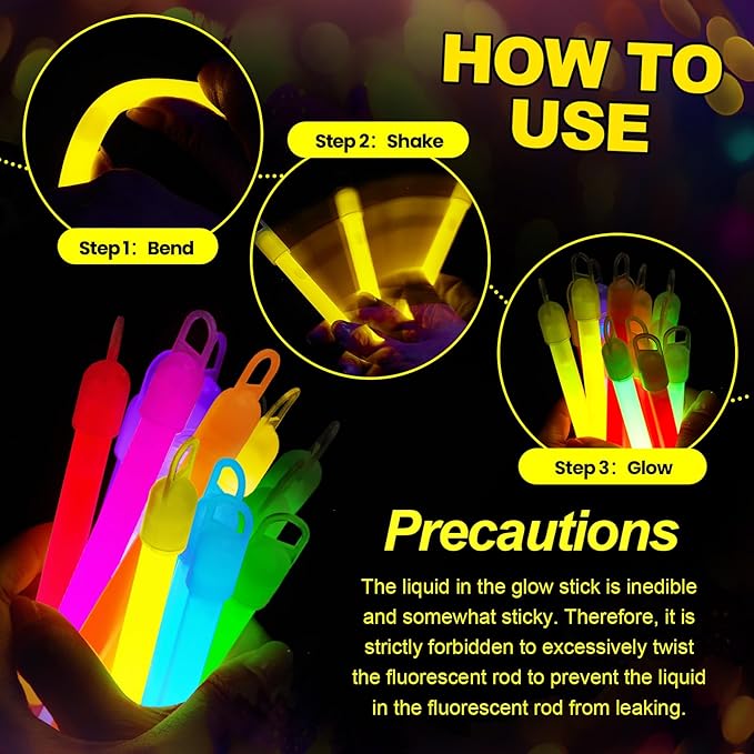Lewtemi 100 Pack 4" or 6" Bright Glow Sticks Bulk, Glow in the Dark Party Supplies Birthday and Holidays (4 Inch,Macron Color)