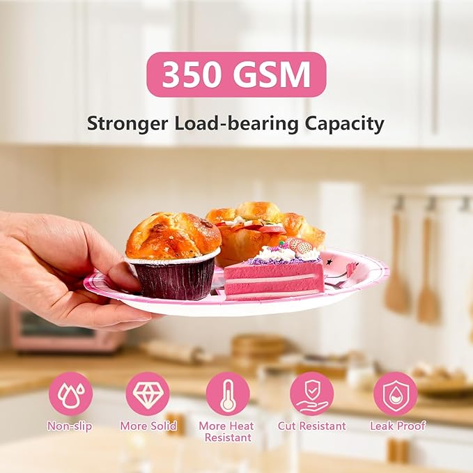 96Pcs Gym Happy Birthday Party Decoration Black and Pink Work Out Weight Plates and Napkins Disposable Weightlifting Equipment Tableware Set for Bodybuilding Girl Birthday Party Supplies Serves 24