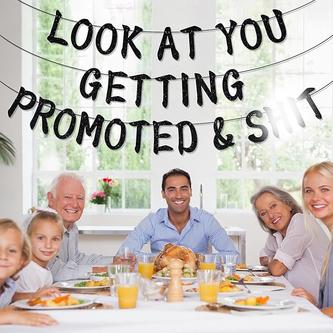 Look at You Getting Promoted Banner, Congratulations, Job Promotion, Promotion Corporation Farewell Party Decorations Supplies
