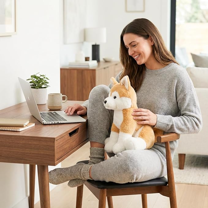 Japanese Akita Shiba Stuffed Animal Plush Toy, 13 inches