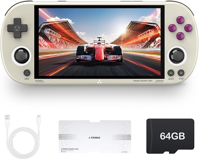 Trimui Smart Pro Retro Handheld Gaming Console Video Gaming Console Trimui Smart Pro Retro Portable Game Console Emulator Dual Joystick Design 4.96 inch 720x1280 IPS Screen 5000mAh 64G TF Card Gary