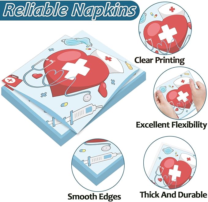CHUNNIN 96Pcs Happy CNA Week Plates and Napkins Nurse Appreciation Week Party Decorations We Love Our CNAS Dessert Plates Nurse Tableware for 24 Guests CNA Appreciation Week Party Supplies