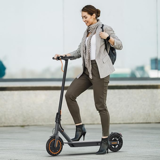 VOLPAM Electric Scooter, 350W/500W Powerful Motor, 8.5"/10" Solid Tires, 19/21Mph, 28/23/21/16 Miles Max Range, Dual Braking