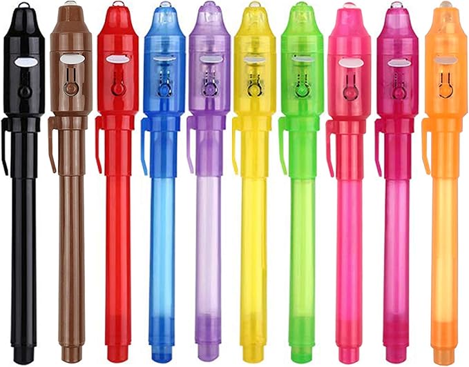 SCStyle Invisible Ink Pen 31Pcs Latest Spy Pen with uv Light Magic Spy Marker Kid Pens for Secret Message and Birthday Party,Writing Secret Message for Easter Day Halloween Christmas Party Bag Gift