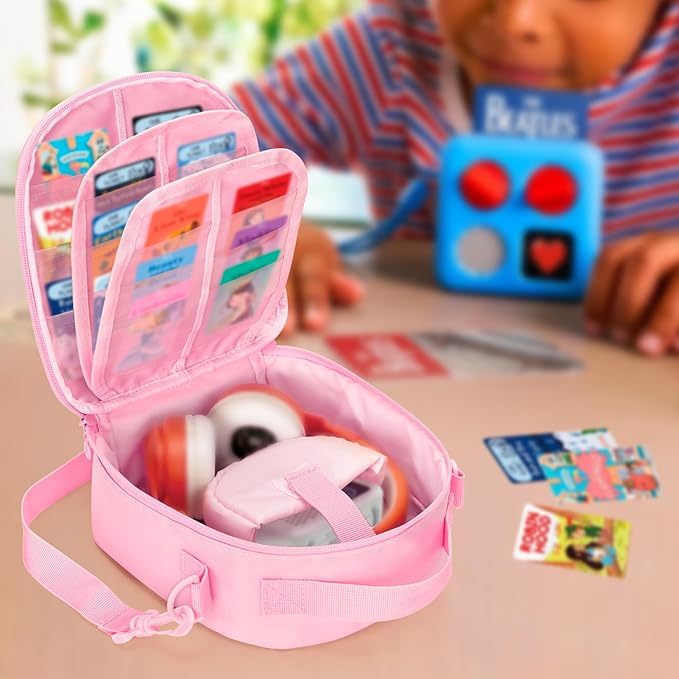 Carrying Case Compatible with Yoto Mini (2024 Edition), Card Holder Hold Up to 30 Cards, Travel Storage Bag for Audio Music Player & Headphone Accessories, Pink (Bag Only) Patented Design