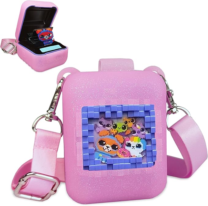 Silicone Case for Bitzee Interactive Toy Digital Pet Case, Protective Skin Cover for Bitzee Virtual Electronic Pets Lanyard Accessories (Pink)