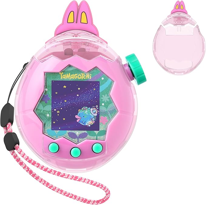for Tamagotchi Paradise Clear Case and Replacement Lid Set, Ideal for DIY Fans, Collectors and Display, for Paradise Tamagotchi Accessories, with Lanyard (No Device/Film)