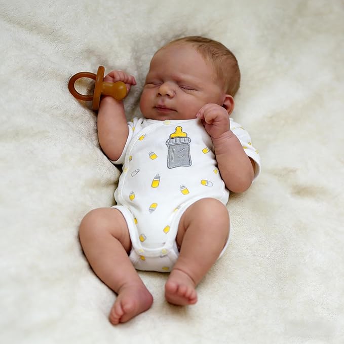 Anano Reborn Baby Dolls Silicone Full Body-18 in Realistic Baby Doll Newborn Boy, Full Silicone Babys Doll Lifelike, Real Life Reborn Dolls Anatomically Correct with Accessories