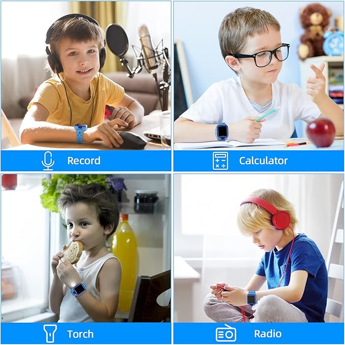 Kids Smart Watch Boys 3-10 Year,Touchscreen Children Digital Watch with Camera Mp3 Pedometer Games Boys Watches Toys Christmas Birthday Gifts- Blue
