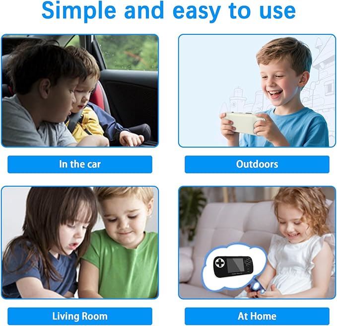 Handheld Game for Kids, Retro Gaming Console with 156 Retro Video Games, Handheld Game Console with Rechargeable Battery 3.5" LCD Screen, Mini Arcade Electronic Toy Gifts for Boys Girls (White)
