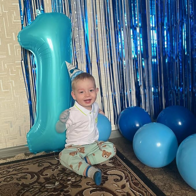 40 Inch Light Blue Number 19 Digital Balloon,Jumbo Mylar Foil Helium Balloon for 19 Balloons for Birthday Party,Wedding Anniversary Party Decorations