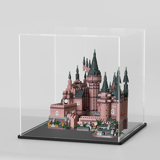 Large Acrylic Display Case for Collectibles, Hight Transparent Display Box for DIY Crafts House Kit, Dustproof Acrylic Dust Cover for Tiny House Kit and Toys 14.5×11×11 inch