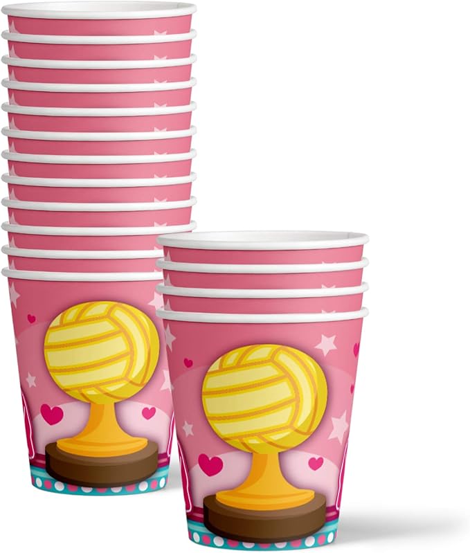 I love Volleyball Birthday Party Supplies Set Plates Napkins Cups Tableware Kit for 16