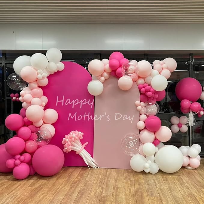 Pink Balloon Garland Arch Kit, 155 Pcs Different Shades of Pink Balloons for Girls Women Princess Birthday Bridal Baby Shower Wedding Party Decorations