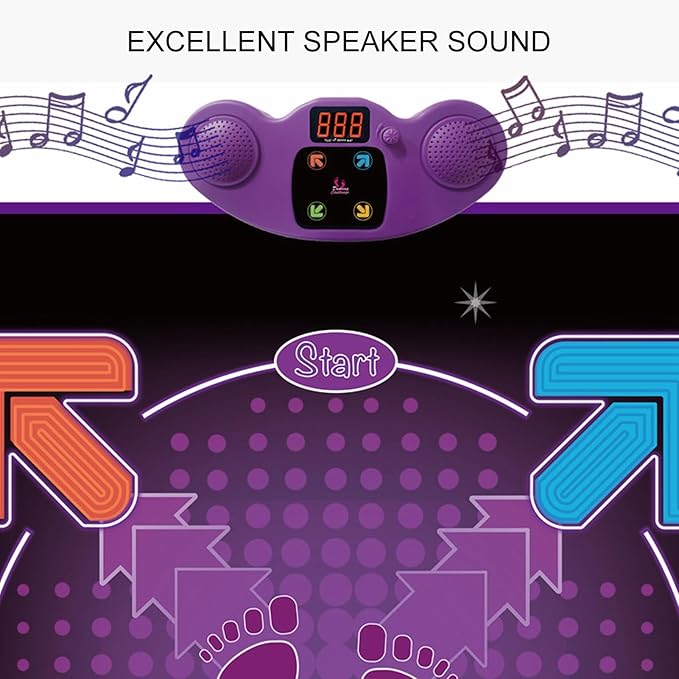 Electronic Dance Pad with Microphone Improve Coordination Dancing Mat for Kids Various Music Modes (Lighting Type)