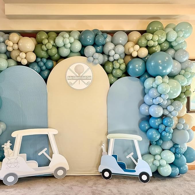 Golf Blue and Green Balloon Arch Kit for Hole In One Birthday Masters Golf Party Fore Par-Tee Baby Shower Party Decoration (Blue Green)